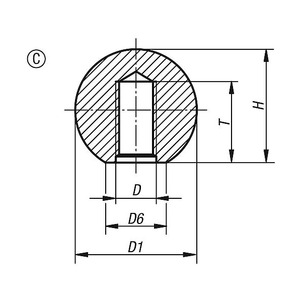 Thermoset Ball Knob, M08 Threads, 25 Mm Diameter